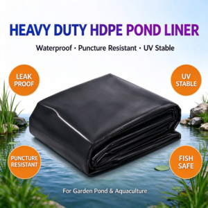 0.5mm HDPE Pond Liner, Heavy Duty Pre-folded Fish Pond Liner, Waterproof Anti-Tear UV Resistant Geomembrane for Aquaculture, Garden Pond, Water Feature